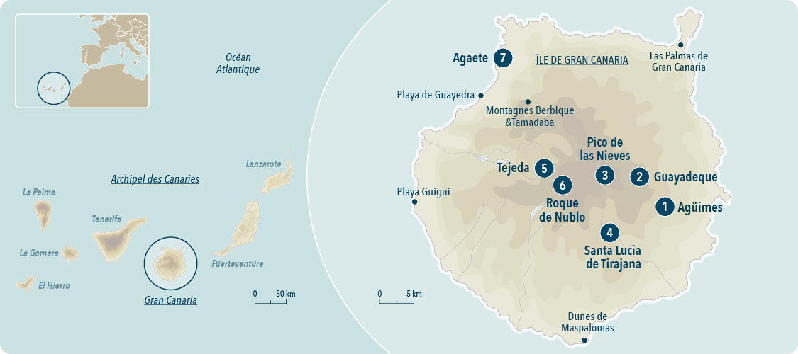 Carte des randonnées Gran Canaria