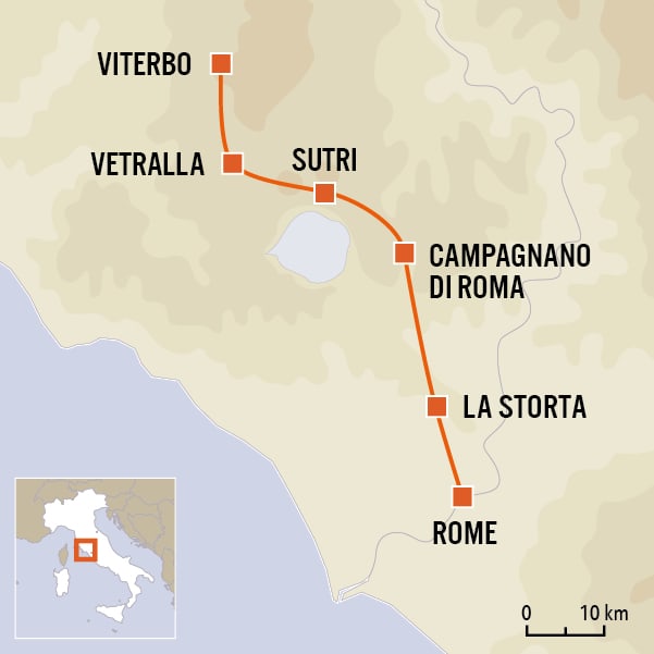 De Viterbo à Rome, randonnée Chemin de Rome